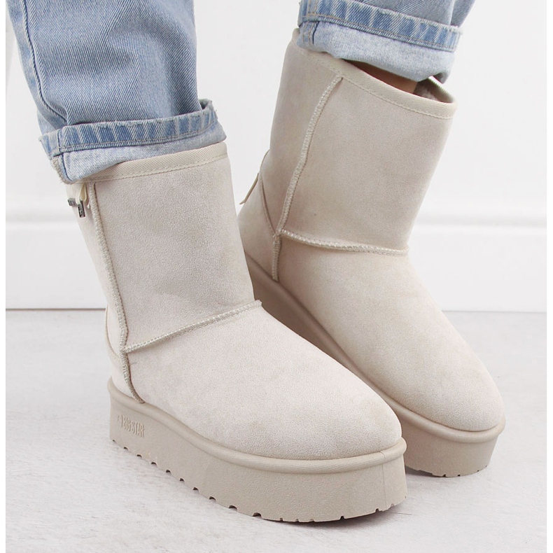 Vattentäta snöstövlar för kvinnor mukluk beige Big Star OO274897 1