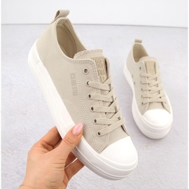 Damsneakers på plattformen beige Big Star LL274969 2
