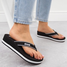 Svarta wedge flipflops för kvinnor Big Star NN274A727 6