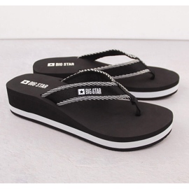 Svarta wedge flipflops för kvinnor Big Star NN274A727 2
