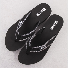 Svarta wedge flipflops för kvinnor Big Star NN274A727 3
