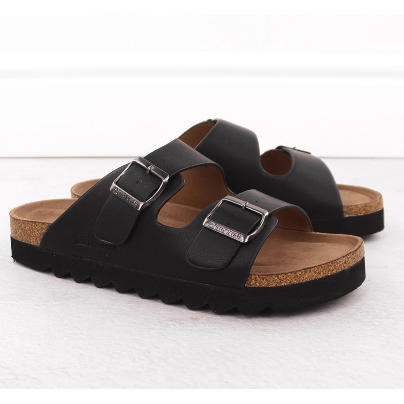 Mäns flip flops justerbara för svarta spännen Big Star NN174531 1