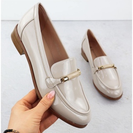 Kvinnors låghärda lackerade beige potocki SZ12065 -skor 1