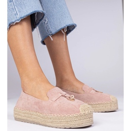 Rosa espadrilles på en tjock sula 2