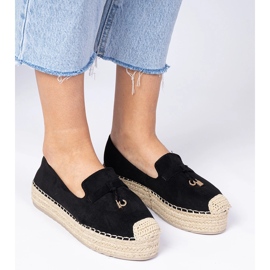 Svart espadrilles på en tjock sula 4