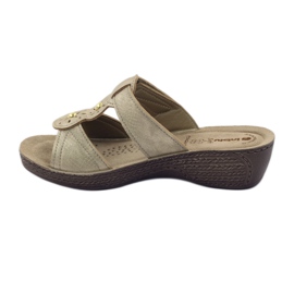 Guld Inblu GL086 tofflor med kardborreband brun 2