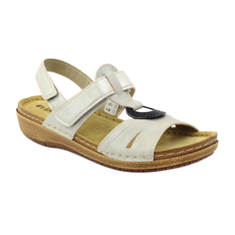 Bekväma sandaler Inblu F02 j pearl beige brun grå 1