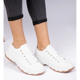 Vita sneakers med tjock sula 1