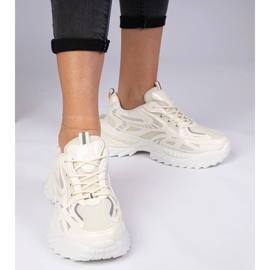 Beige Sports Sneakers på en massiv sula 1