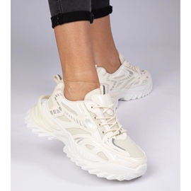 Beige Sports Sneakers på en massiv sula 2