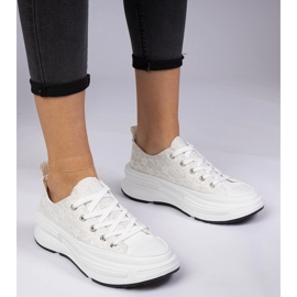 Vita kvinnors spetsar sneakers 3