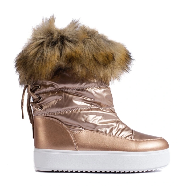 Shelovet kvinnors rosa snöstövlar med päls 2