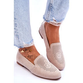 S.Barski Kvinnors mockasiner från Suede Leather Beige 4