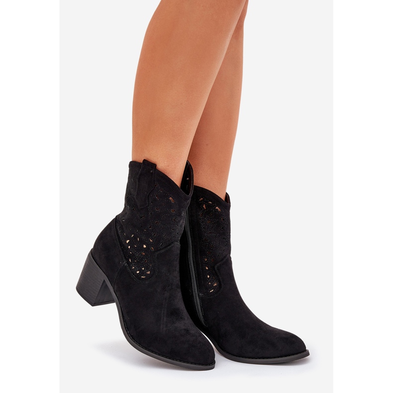 OpenWork Boots Women's High Heels S.Barski HY51-125 Svart 1