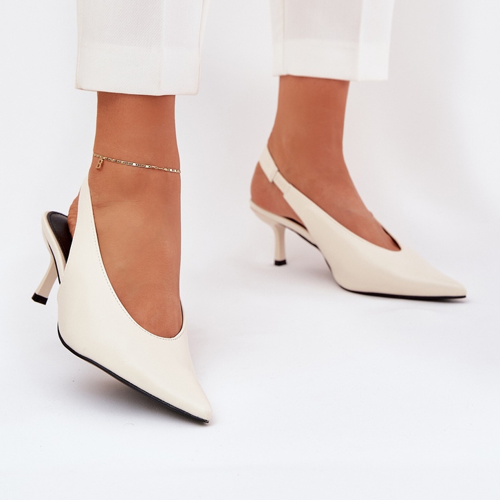 Höga klackar med en ecru ecru ecrue utomhus utomhus vit 2