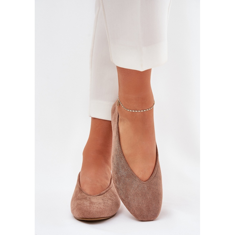 Klassiska ballerinor med Eco Suede Khaki beige 2