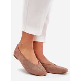 Klassiska ballerinor med Eco Suede Khaki beige 1