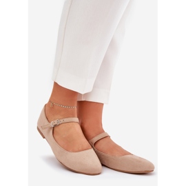 Ballerinas med Eco Belt Beige 1