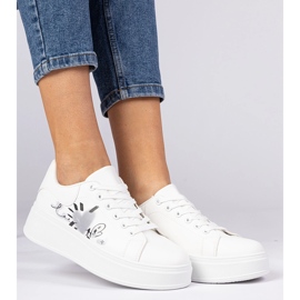 Vita sneakers kvinnors sport sneakers med tryck 1