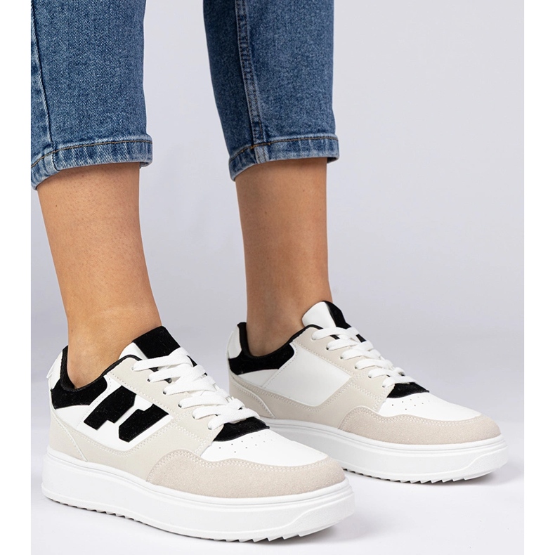 Kvinnors vita och vita sneakers sneakers 1