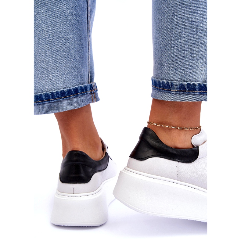 Lemar Sportskor för kvinnor läder på den vita plattformen 4