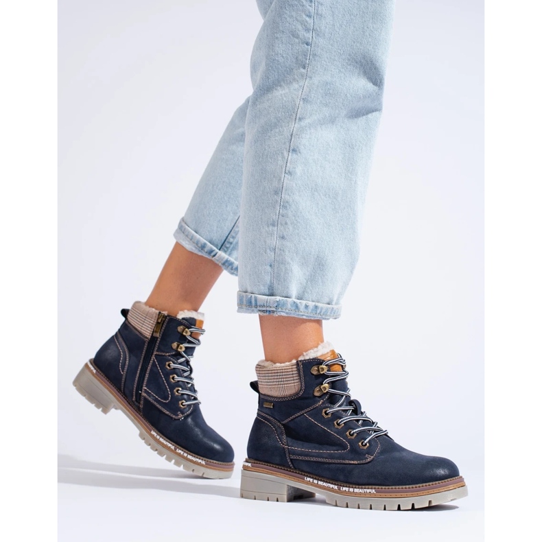 Marinblå stövlar för kvinnor 2