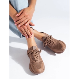 Damsportskor bruna Big Star LL274416 Memory Foam beige 2