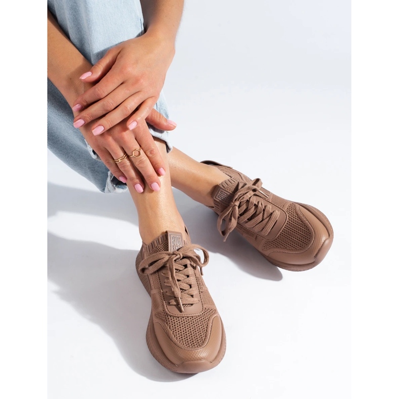 Damsportskor bruna Big Star LL274416 Memory Foam beige 2