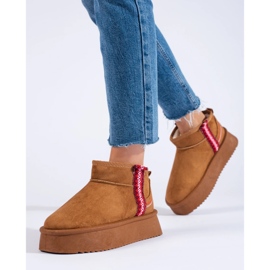 Shelovet snöstövlar i kamelmocka för kvinnor brun 2