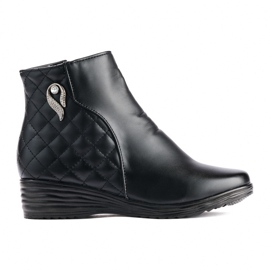 Bekväma svarta wedge boots 3