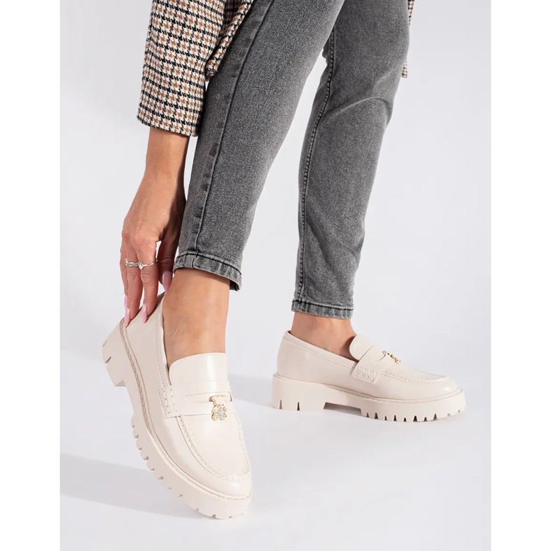 Seastar Beige dam loafers på plattformen 1
