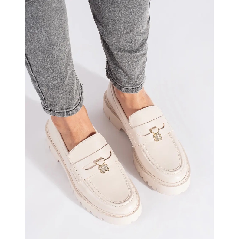Seastar Beige dam loafers på plattformen 2