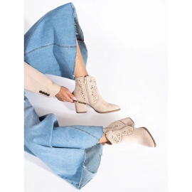 Seastar Beige genombrutna cowboystövlar för kvinnor 2