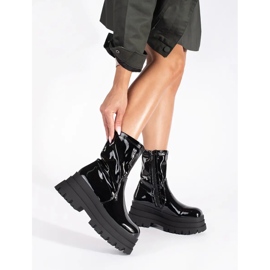 Patentsvarta ankelboots på hög plattform 1
