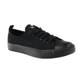 Damskor sneakers bundna svarta American Club LH07 / 19 1