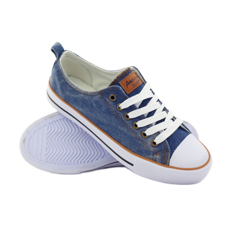 American Club DK jeans amerikanska sneakers vit brun blå 3