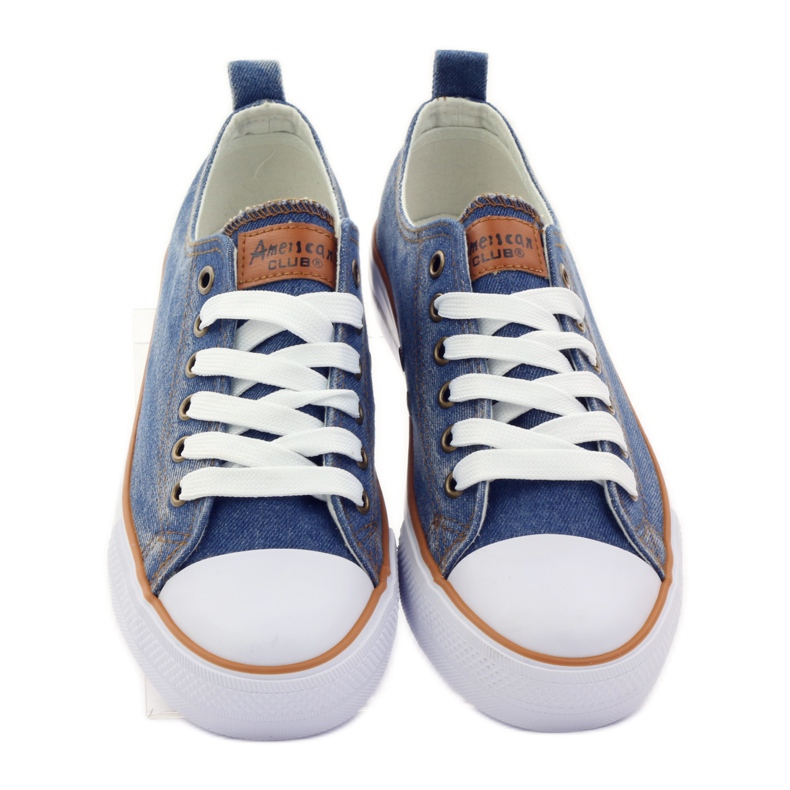American Club DK jeans amerikanska sneakers vit brun blå 4