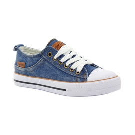 American Club DK jeans amerikanska sneakers blå brun 1