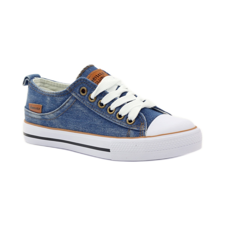 American Club DK jeans amerikanska sneakers blå brun 1