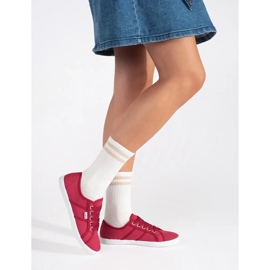 Röda låga sneakers för kvinnor 2