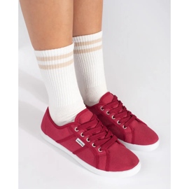 Röda låga sneakers för kvinnor 3