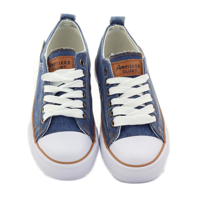 American Club DK jeans amerikanska sneakers blå brun 4