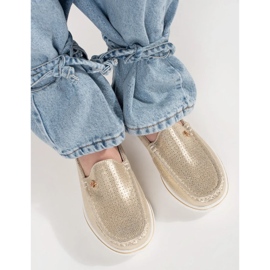 Goodin Golden Metallic Loafers gjorda av naturläder gyllene 3