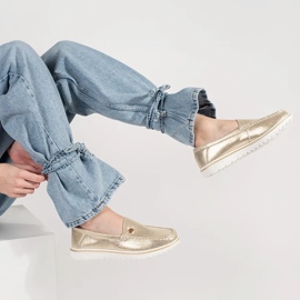 Goodin Golden Metallic Loafers gjorda av naturläder gyllene 4