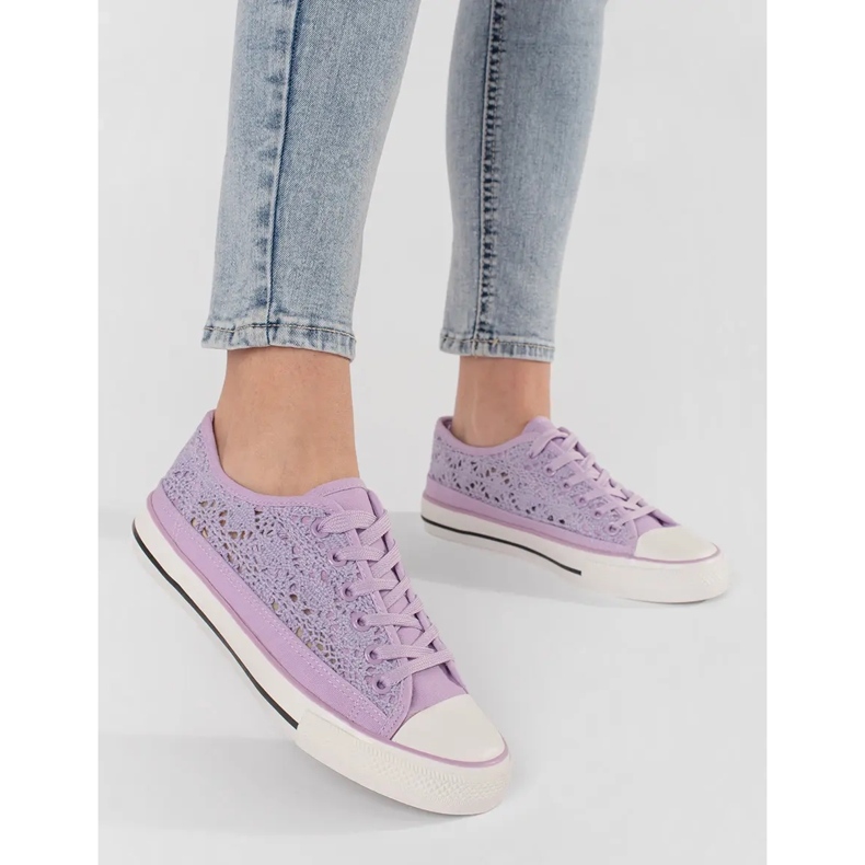 Violet OpenWork bundna sneakers purpur 1