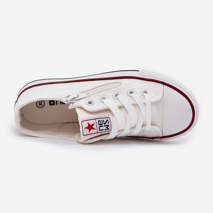 Barns låga vita spetsar -upp -sneakers 1