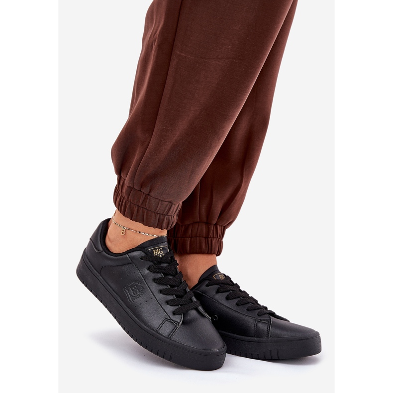 Låga kvinnors sneakers med Eco Leather Big Star NN274576 Black svart 1