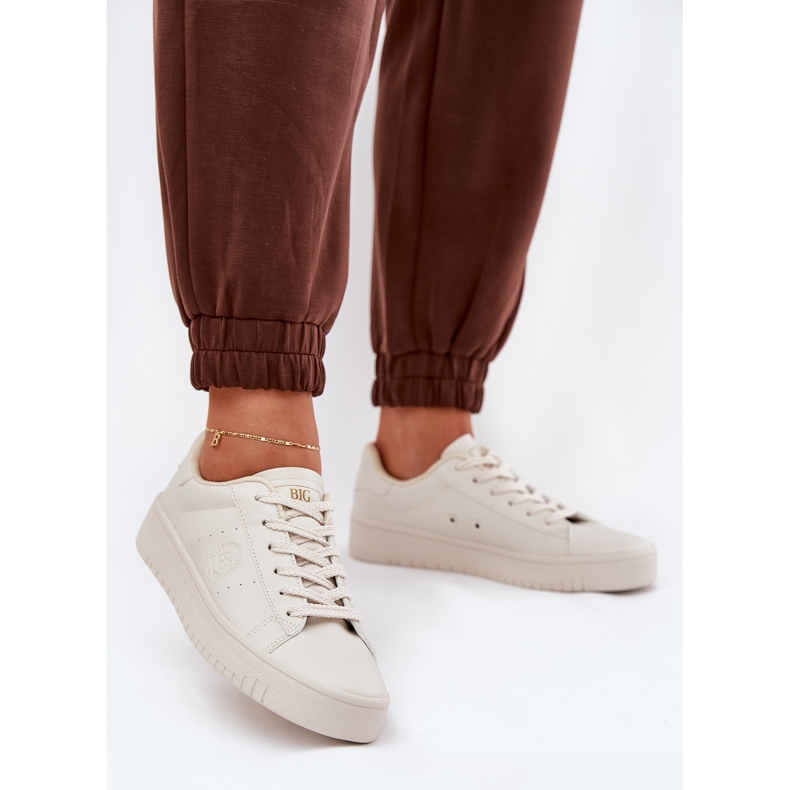 Låga kvinnors sneakers med Eco Leather Big Star NN274578 Beige 2
