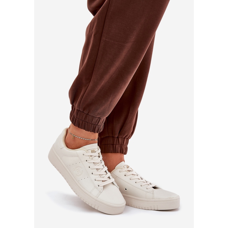Låga kvinnors sneakers med Eco Leather Big Star NN274578 Beige 1