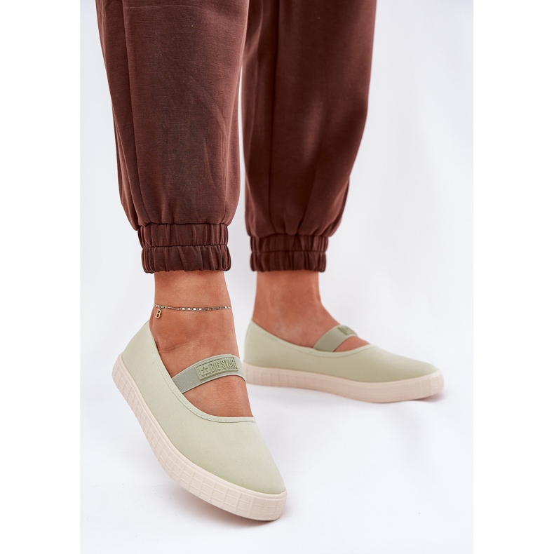 Kvinnors Big Star NN274604 ljusgröna sneakers 2